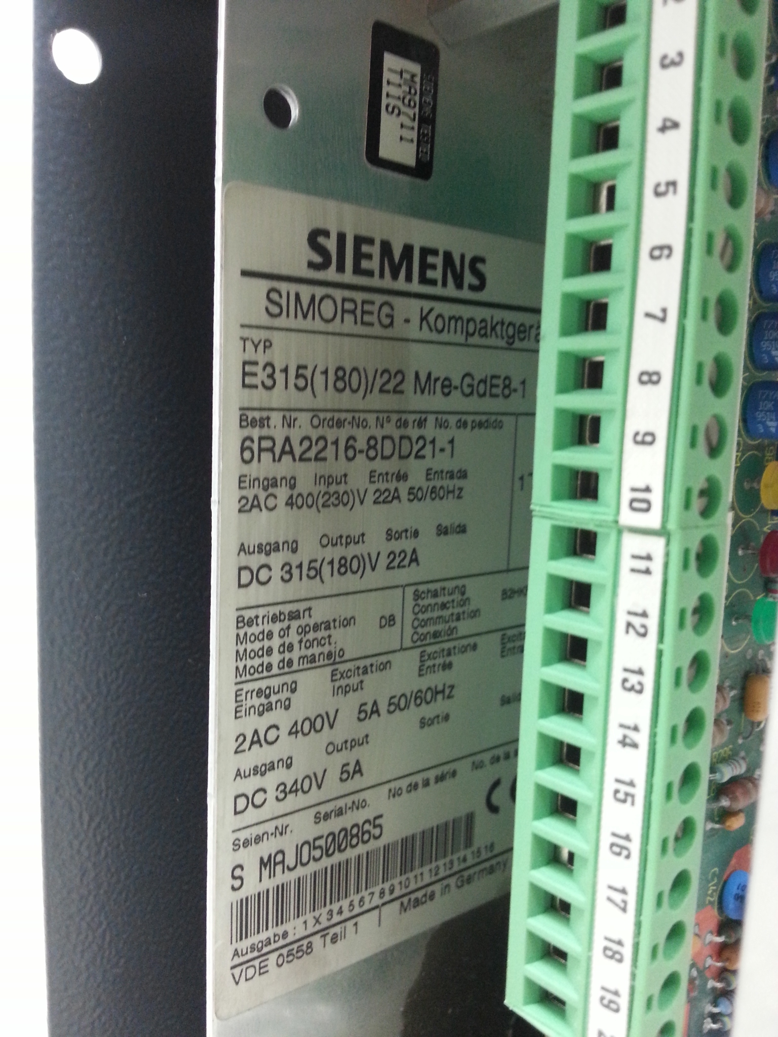 6RA2216-8DD21-1 Siemens simoreg DC drive
