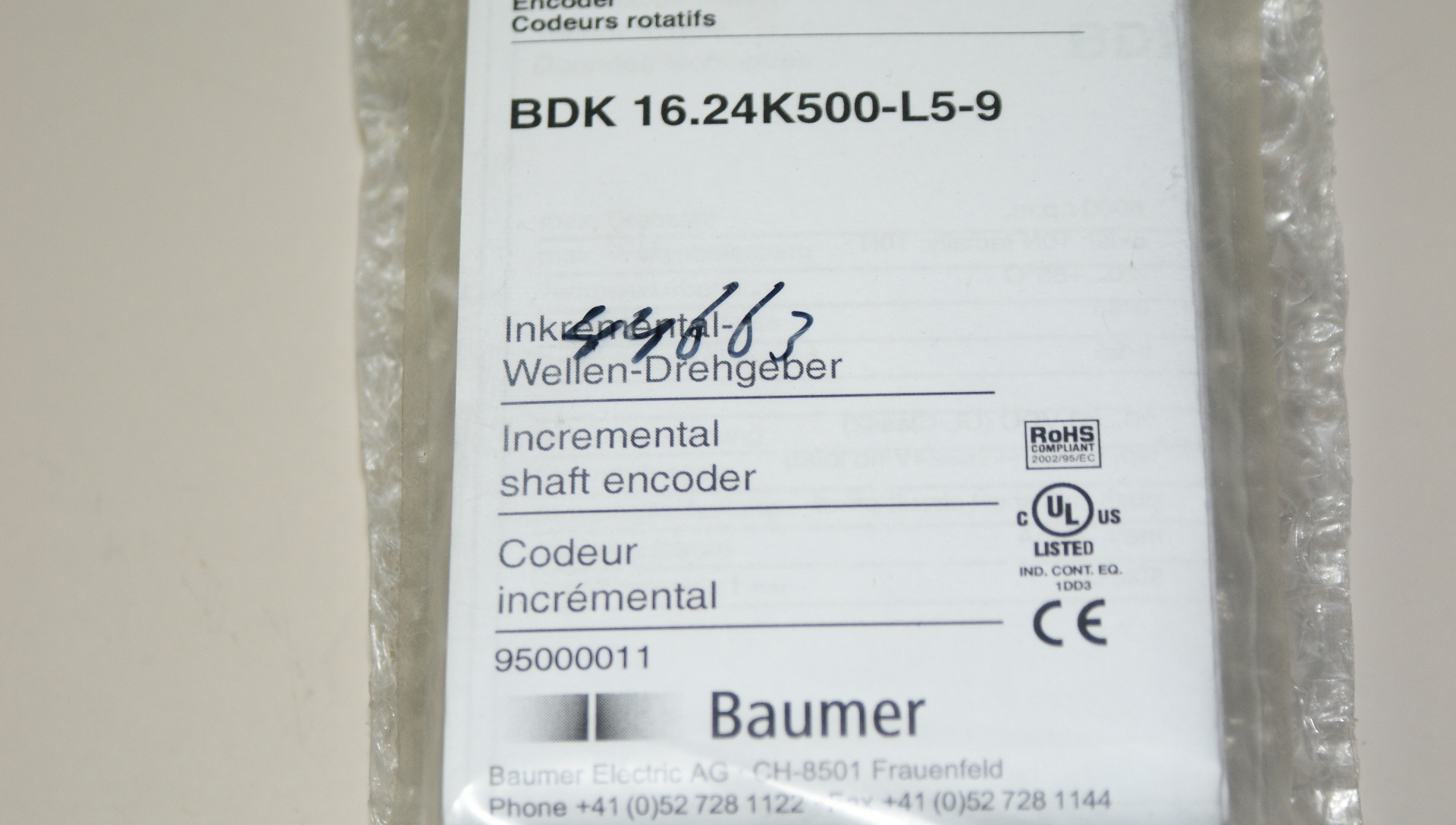 BDK24-16 Baumer BDK encoder 500 PPR